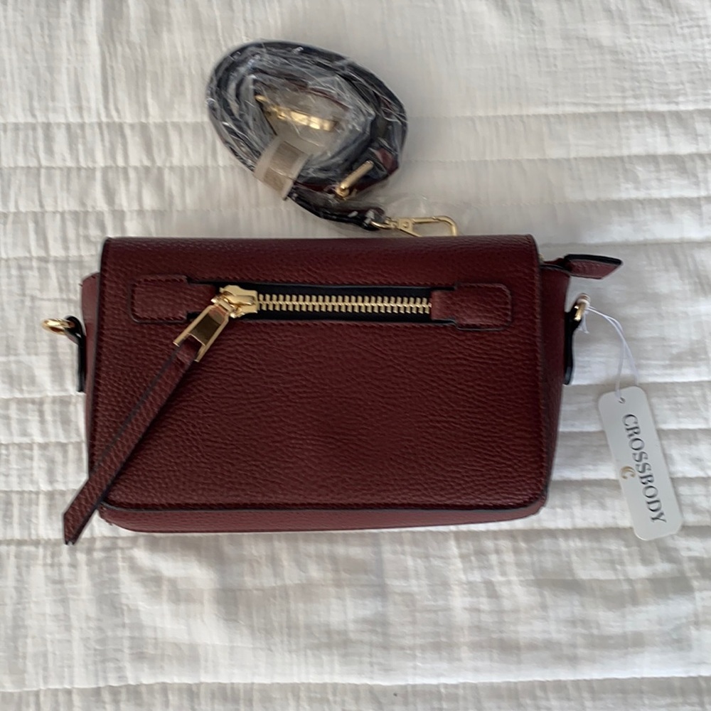 Wine Colored Crossbody Purse New With Tags